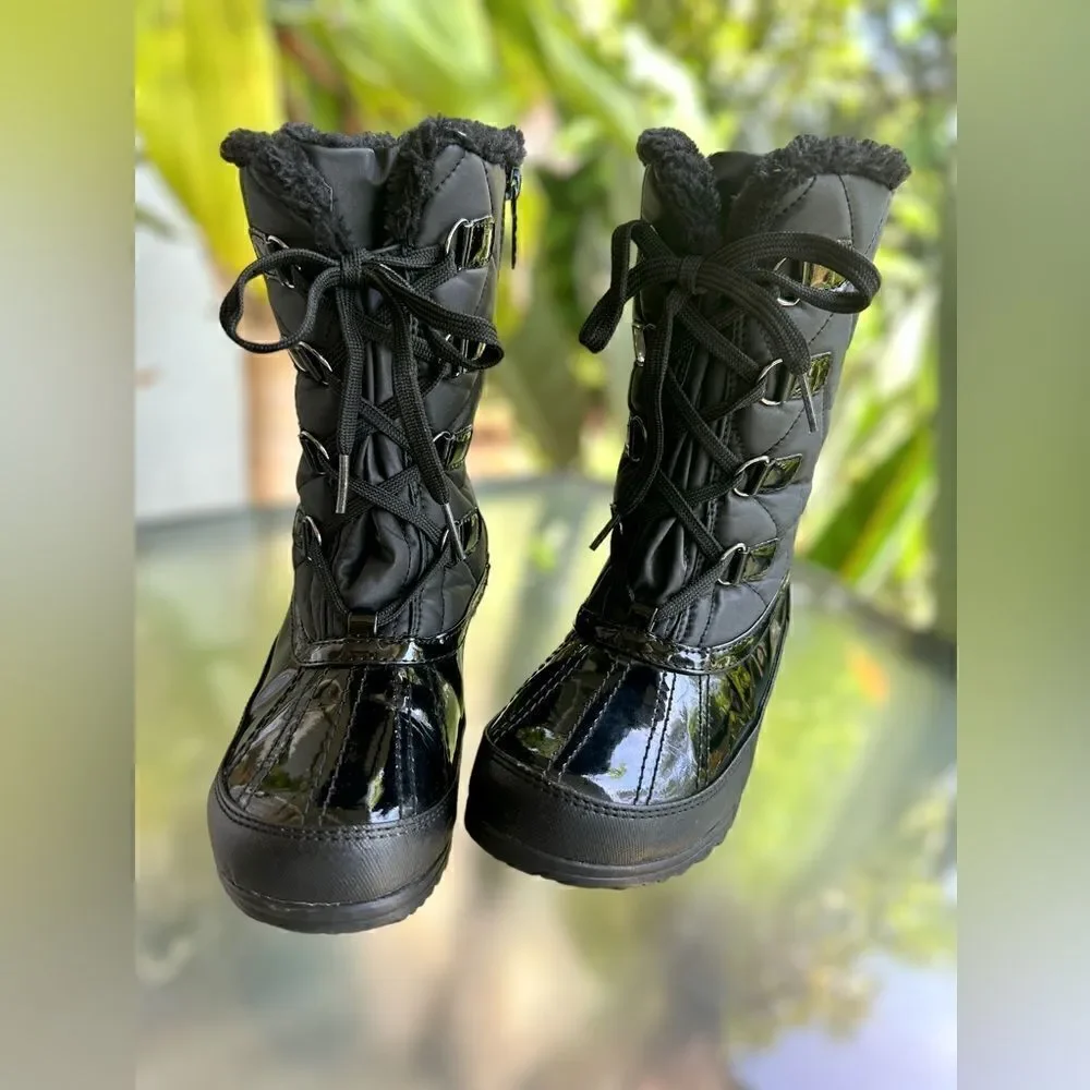 TOTES➕Quilted Fur Lined Water-Resistant Snow Rain Winter Boots Size 6